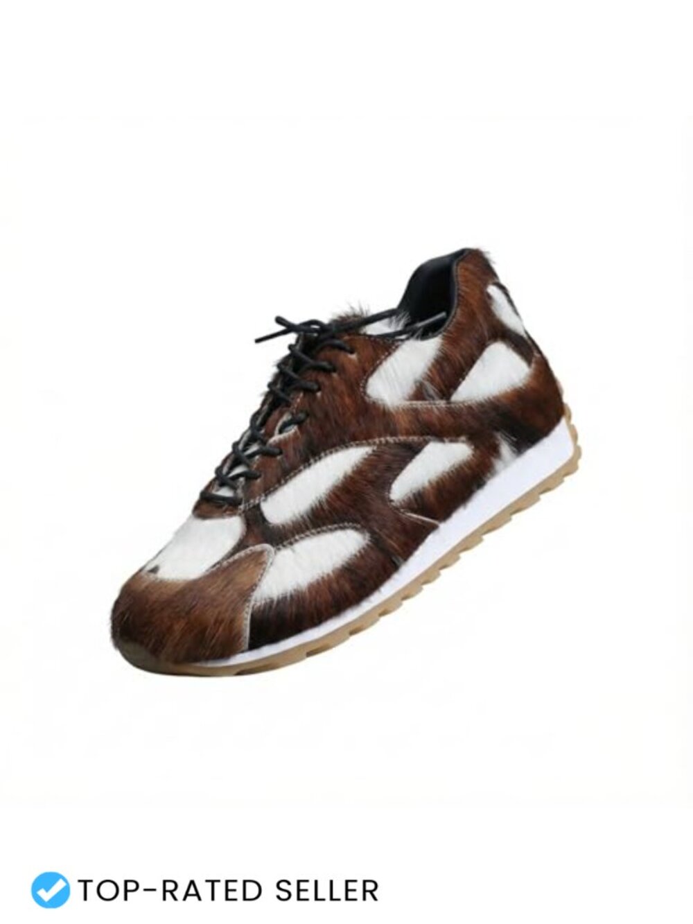 Chunky Calf Hair Dad Sneakers Women's Retro Platform Casual Walking Shoes